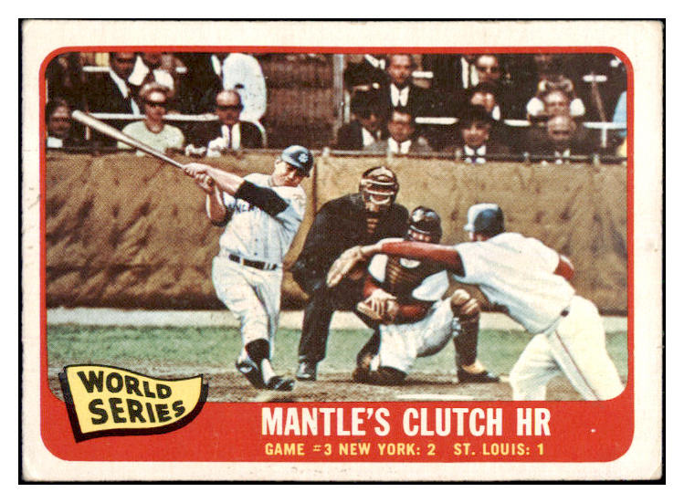 1965 Topps Baseball #134 World Series Game 3 Mickey Mantle VG-EX 506066