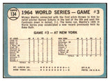 1965 Topps Baseball #134 World Series Game 3 Mickey Mantle VG-EX 506066