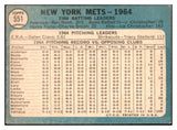 1965 Topps Baseball #551 New York Mets Team VG 506129