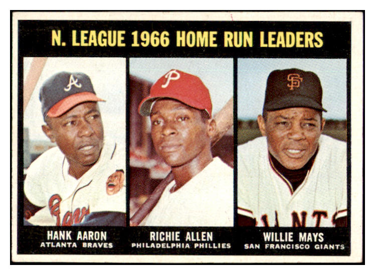 1967 Topps Baseball #244 N.L. Home Run Leaders Aaron Mays EX-MT 506133