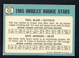 1965 Topps Baseball #473 Dave Johnson Orioles EX-MT 506141