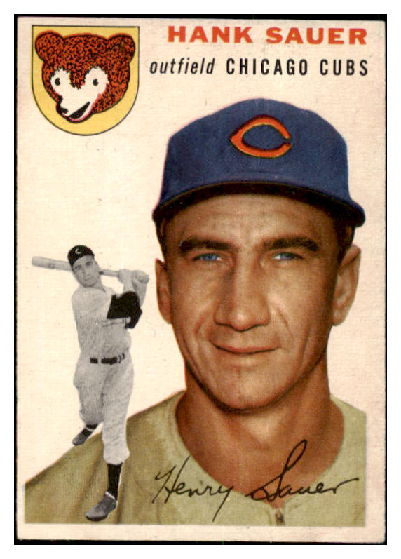 1954 Topps Baseball #004 Hank Sauer Cubs NR-MT 506283