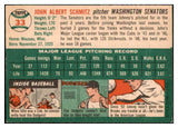 1954 Topps Baseball #033 Johnny Schmitz Senators NR-MT 506294