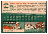 1954 Topps Baseball #042 Don Mueller Giants NR-MT 506299