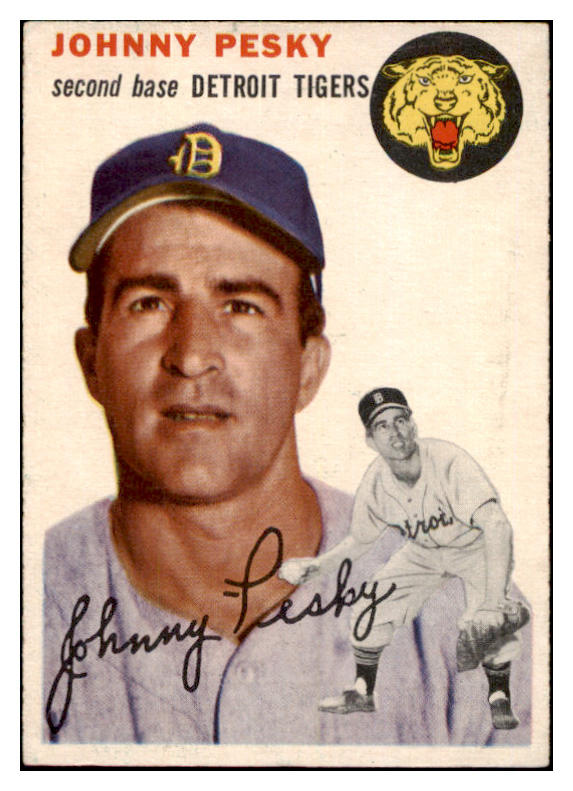 1954 Topps Baseball #063 Johnny Pesky Tigers EX-MT 506310