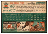 1954 Topps Baseball #063 Johnny Pesky Tigers EX-MT 506310