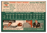 1954 Topps Baseball #078 Ted Kazanski Phillies NR-MT 506324