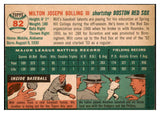 1954 Topps Baseball #082 Milt Bolling Red Sox NR-MT 506326