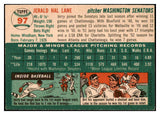 1954 Topps Baseball #097 Jerry Lane Senators NR-MT 506336