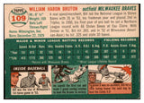 1954 Topps Baseball #109 Bill Bruton Braves NR-MT 506345