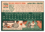 1954 Topps Baseball #112 Bill Renna A's NR-MT 506348