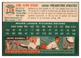 1954 Topps Baseball #118 Carl Scheib A's NR-MT 506354