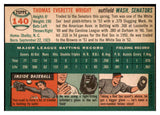 1954 Topps Baseball #140 Tom Wright Senators EX-MT 506370