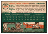 1954 Topps Baseball #209 Charlie Thompson Dodgers NR-MT 506422