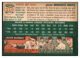 1954 Topps Baseball #210 Bob Buhl Braves EX-MT 506423