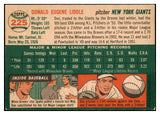 1954 Topps Baseball #225 Don Liddle Giants NR-MT 506437