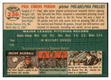 1954 Topps Baseball #236 Paul Penson Phillies NR-MT 506445