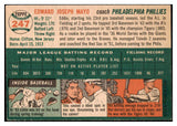 1954 Topps Baseball #247 Eddie Mayo Phillies EX 506451