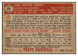 1952 Topps Baseball #072 Karl Olson Red Sox VG-EX Red 506469