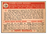 1952 Topps Baseball #178 Cass Michaels Senators EX 506473