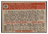 1952 Topps Baseball #237 Jerry Coleman Yankees EX 506476