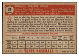 1952 Topps Baseball #057 Eddie Lopat Yankees VG-EX Red 506488