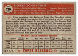 1952 Topps Baseball #210 Dick Fowler A's VG-EX 506490