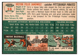 1954 Topps Baseball #016 Vic Janowicz Pirates EX-MT 506511