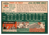 1954 Topps Baseball #085 Bob Turley Orioles EX-MT 506514