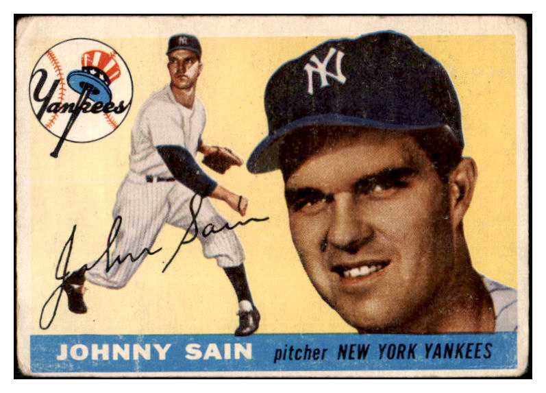 1955 Topps Baseball #193 Johnny Sain Yankees GD-VG 506535