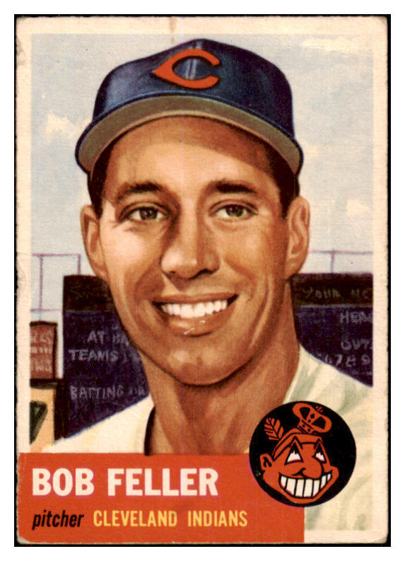 1953 Topps Baseball #054 Bob Feller Indians VG-EX 506580