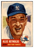 1953 Topps Baseball #141 Allie Reynolds Yankees EX 506591