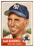 1953 Topps Baseball #031 Ewell Blackwell Yankees VG-EX 506604