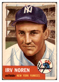 1953 Topps Baseball #035 Irv Noren Yankees VG-EX 506606