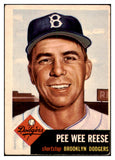 1953 Topps Baseball #076 Pee Wee Reese Dodgers VG-EX 506609