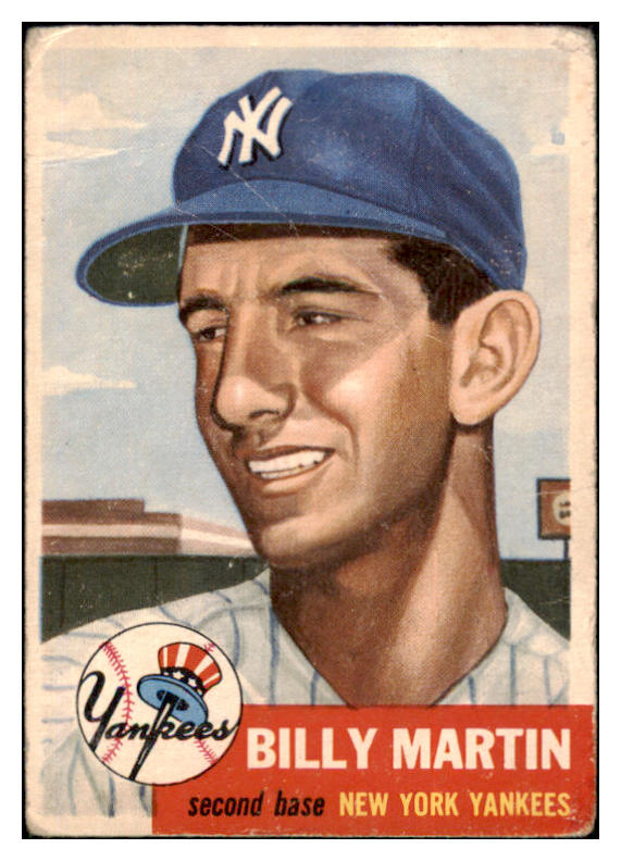 1953 Topps Baseball #086 Billy Martin Yankees Fair 506612