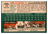 1954 Topps Baseball #030 Eddie Mathews Braves EX-MT 506628