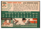 1954 Topps Baseball #020 Warren Spahn Braves EX-MT 506651