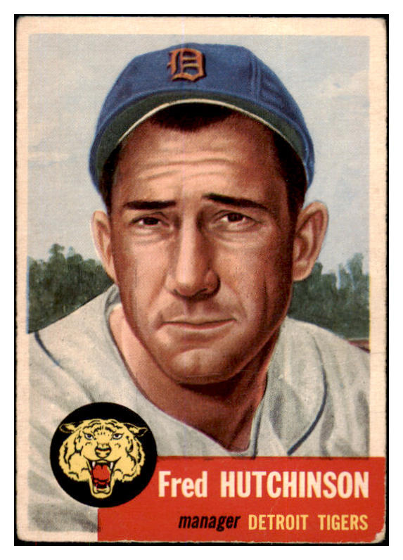 1953 Topps Baseball #072 Fred Hutchinson Tigers EX 506675