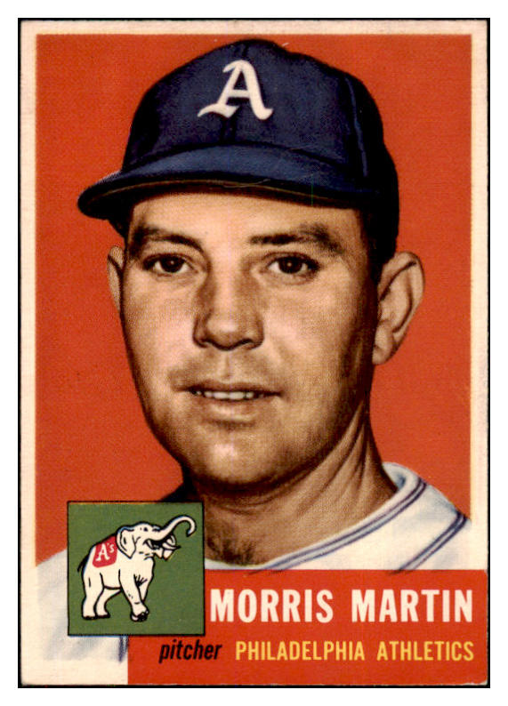 1953 Topps Baseball #227 Morrie Martin A"S VG 506692