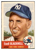 1953 Topps Baseball #031 Ewell Blackwell Yankees EX 506717