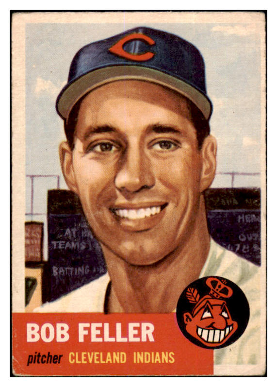 1953 Topps Baseball #054 Bob Feller Indians VG-EX 506722