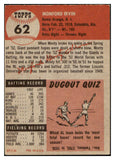 1953 Topps Baseball #062 Monte Irvin Giants EX 506724