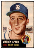 1953 Topps Baseball #147 Warren Spahn Braves VG-EX 506737