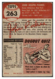 1953 Topps Baseball #263 Johnny Podres Dodgers VG 506752
