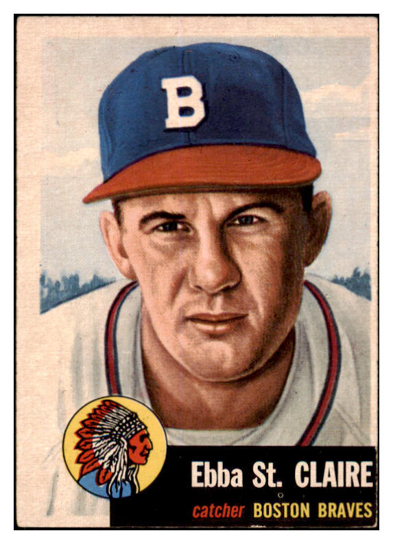 1953 Topps Baseball #091 Ebba St. Claire Braves EX-MT 506756