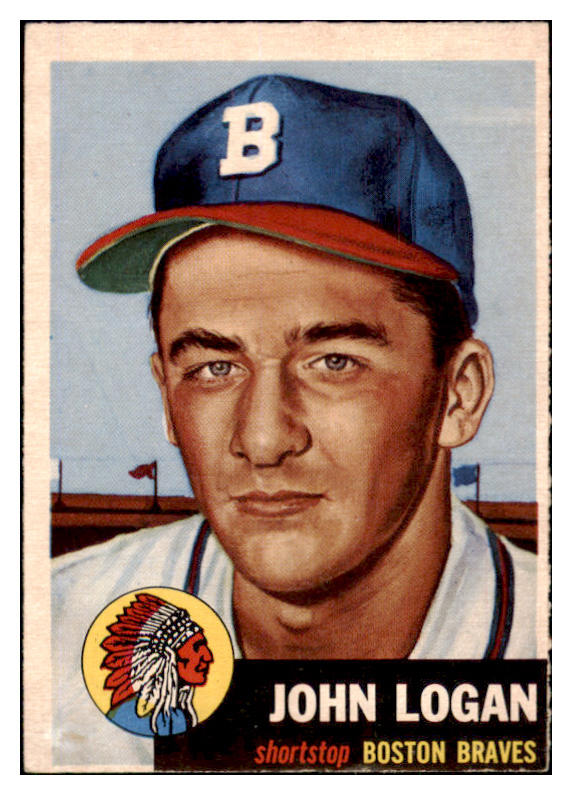 1953 Topps Baseball #158 Johnny Logan Braves EX-MT 506767