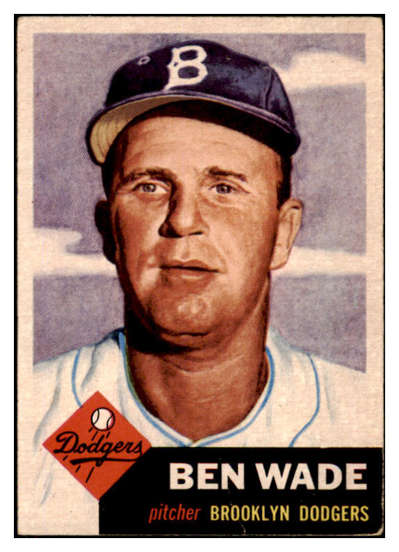 1953 Topps Baseball #004 Ben Wade Dodgers EX+/EX-MT 506773