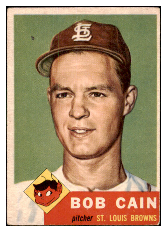 1953 Topps Baseball #266 Bob Cain Browns VG-EX 506778