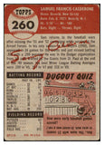 1953 Topps Baseball #260 Sam Calderone Giants VG 506782